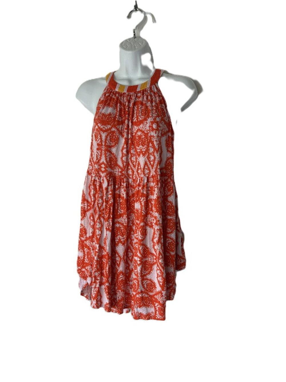 Free People Mimi Tunic Orange White S Top